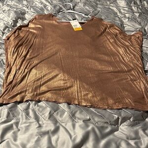 H&M Metallic Brown Women's Blouse Size S with oversize fit
